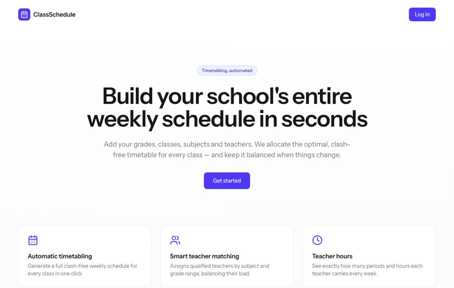 Screenshot of ClassSchedule
